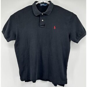 Polo Ralph Lauren Short Sleeve Cotton Polo Shirt Black Men's Size Large